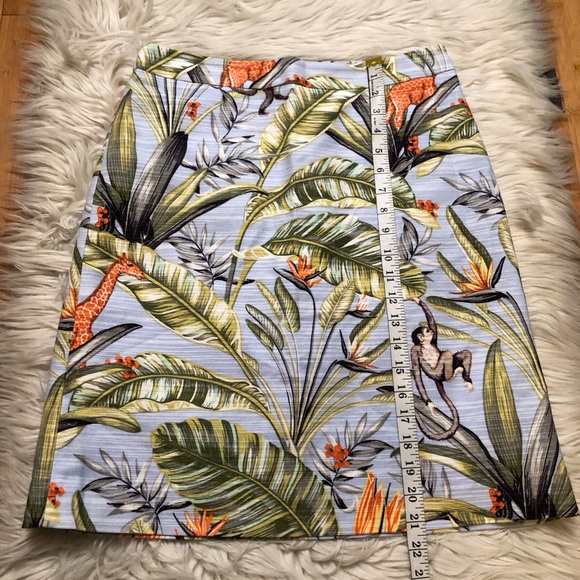 Ann Taylor Exotic Novelty Tropical Animal Floral Blue Green Orange Mini Skirt 6 - Picture 8 of 8